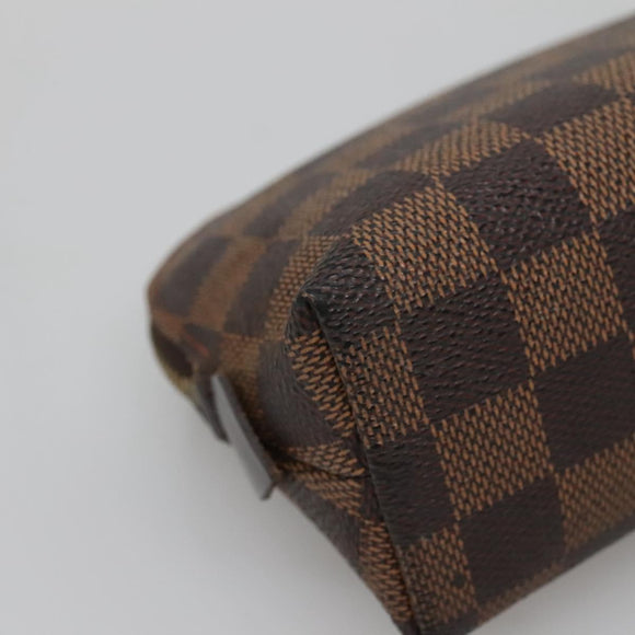 LOUIS VUITTON Damier Ebene Pochette Cosmetic PM Pouch N47516 LV Auth 140854