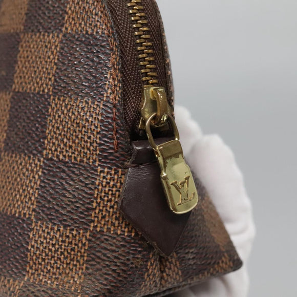 LOUIS VUITTON Damier Ebene Pochette Cosmetic PM Pouch N47516 LV Auth 140854