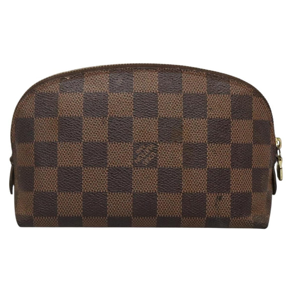 LOUIS VUITTON Damier Ebene Pochette Cosmetic PM Pouch N47516 LV Auth 140854