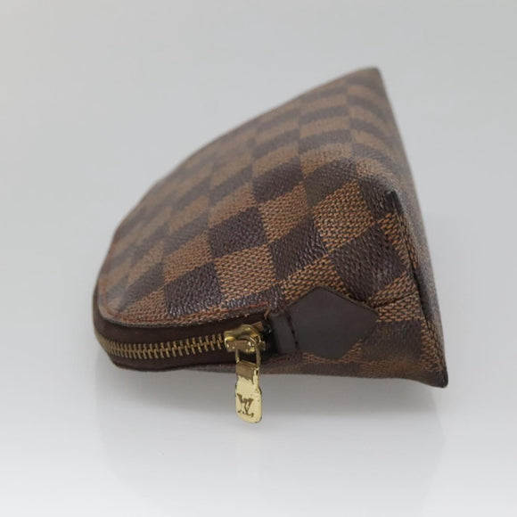 LOUIS VUITTON Damier Ebene Pochette Cosmetic PM Pouch N47516 LV Auth 140854