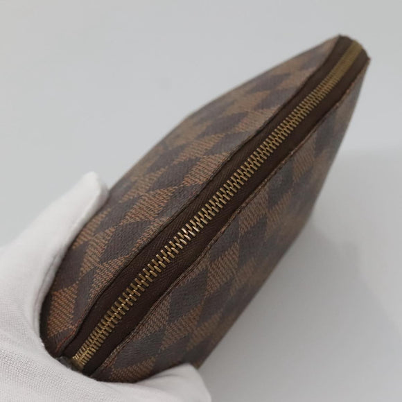 LOUIS VUITTON Damier Ebene Pochette Cosmetic PM Pouch N47516 LV Auth 140854