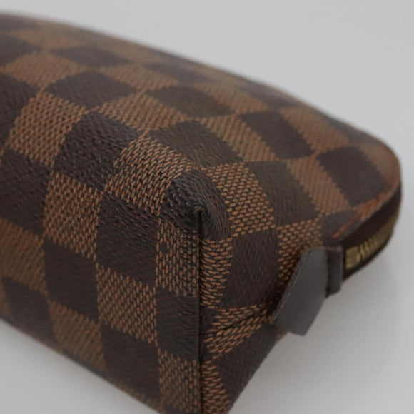 LOUIS VUITTON Damier Ebene Pochette Cosmetic PM Pouch N47516 LV Auth 140854