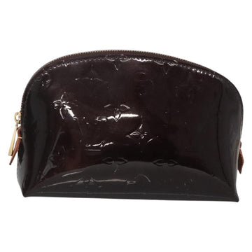 LOUIS VUITTON Monogram Vernis Pochette Cosmetic PM Amarante M91495 Auth 140856