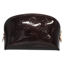 LOUIS VUITTON Monogram Vernis Pochette Cosmetic PM Amarante M91495 Auth 140856-2