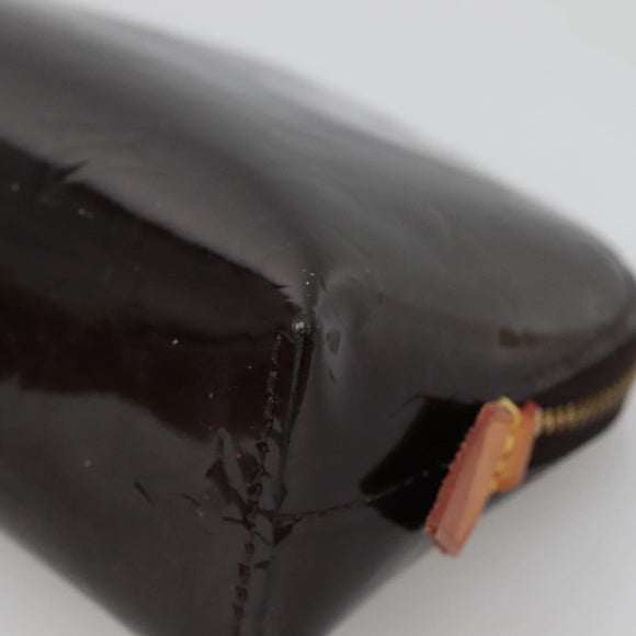 LOUIS VUITTON Monogram Vernis Pochette Cosmetic PM Amarante M91495 Auth 140856