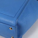 Salvatore Ferragamo Gancini Hand Bag Leather 2way Blue Gold Auth 140859V-17
