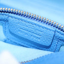 Salvatore Ferragamo Gancini Hand Bag Leather 2way Blue Gold Auth 140859V-12