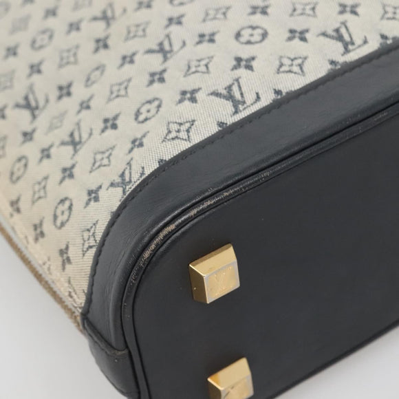 LOUIS VUITTON Monogram Mini Alma Haut Hand Bag Blue M92202 LV Auth 140886