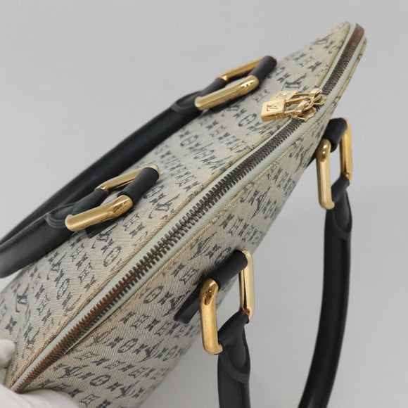 LOUIS VUITTON Monogram Mini Alma Haut Hand Bag Blue M92202 LV Auth 140886