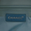 CHANEL New Travel Line Tote Bag Nylon Light Blue Silver CC Auth 140891-10