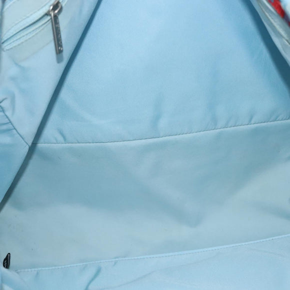 CHANEL New Travel Line Tote Bag Nylon Light Blue Silver CC Auth 140891