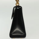 Salvatore Ferragamo Gancini Hand Bag Leather Black Gold Auth 140892-4