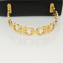 Salvatore Ferragamo Gancini Hand Bag Leather Black Gold Auth 140892-7