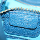 Salvatore Ferragamo Hand Bag Leather Blue Gold Auth 140893-12