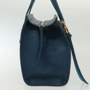 Salvatore Ferragamo Hand Bag Leather Blue Gold Auth 140893-4