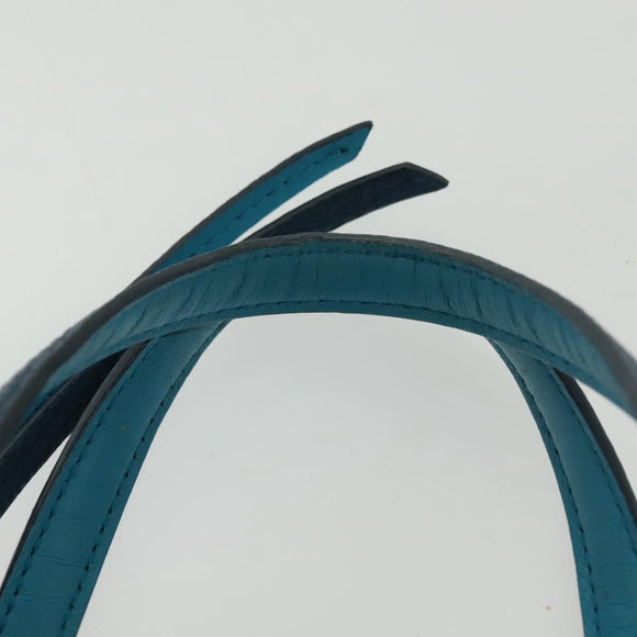 Salvatore Ferragamo Hand Bag Leather Blue Gold Auth 140893