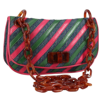 PRADA Shoulder Bag Denim Blue Auth 140894V