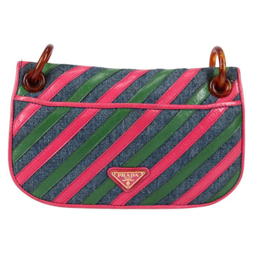 PRADA Shoulder Bag Denim Blue Auth 140894V - 0