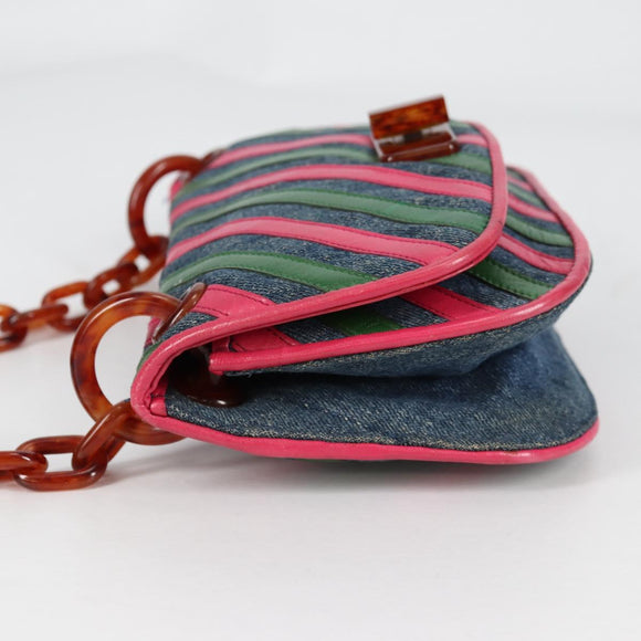 PRADA Shoulder Bag Denim Blue Auth 140894V