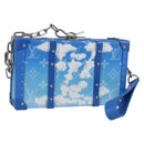 LOUIS VUITTON Monogram Clouds Trunk Clutch Blue White M20403 Auth 140899SM-1