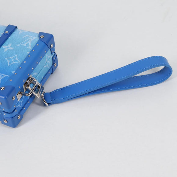 LOUIS VUITTON Monogram Clouds Trunk Clutch Blue White M20403 Auth 140899SM