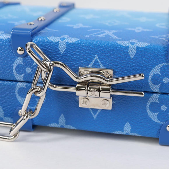 LOUIS VUITTON Monogram Clouds Trunk Clutch Blue White M20403 Auth 140899SM