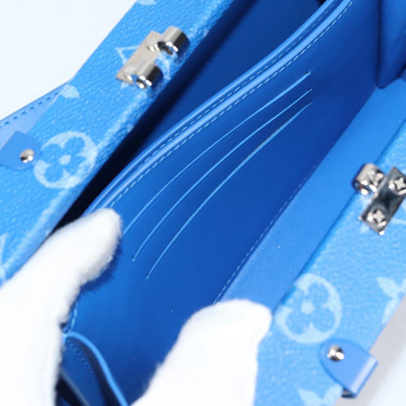 LOUIS VUITTON Monogram Clouds Trunk Clutch Blue White M20403 Auth 140899SM