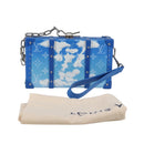 LOUIS VUITTON Monogram Clouds Trunk Clutch Blue White M20403 Auth 140899SM-23