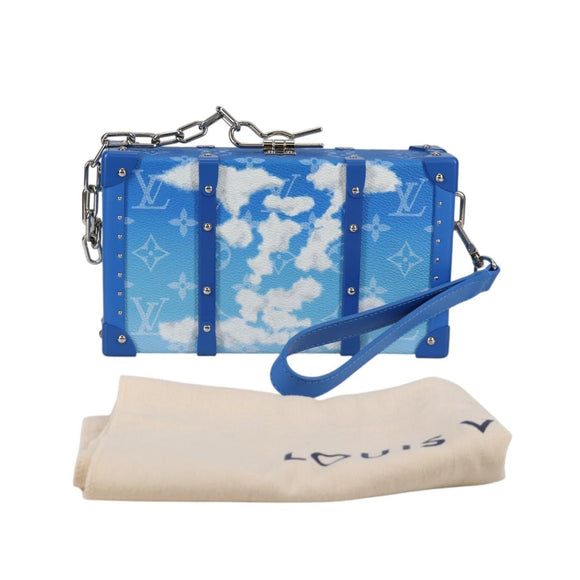 LOUIS VUITTON Monogram Clouds Trunk Clutch Blue White M20403 Auth 140899SM