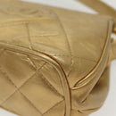 CHANEL Shoulder Bag Lamb Skin Gold CC Auth 140900-16