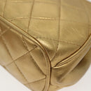 CHANEL Shoulder Bag Lamb Skin Gold CC Auth 140900-18
