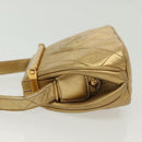 CHANEL Shoulder Bag Lamb Skin Gold CC Auth 140900-4