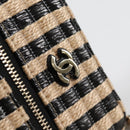 CHANEL Chain Phone Case Raffia Beige Gold CC Auth 140901M-17