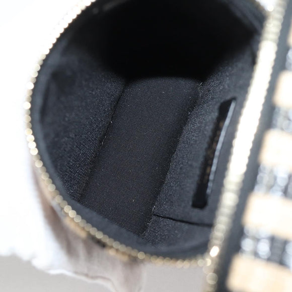 CHANEL Chain Phone Case Raffia Beige Gold CC Auth 140901M