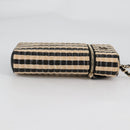 CHANEL Chain Phone Case Raffia Beige Gold CC Auth 140901M-6