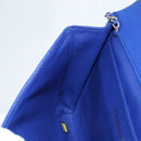 CHANEL Shoulder Bag Lamb Skin Blue Gold CC Auth 140902V-18