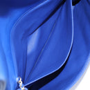 CHANEL Shoulder Bag Lamb Skin Blue Gold CC Auth 140902V-20