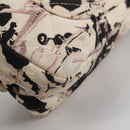 CHANEL Airline Shoulder Bag Canvas Beige Silver CC Auth 140904V-17