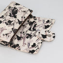 CHANEL Airline Shoulder Bag Canvas Beige Silver CC Auth 140904V-10