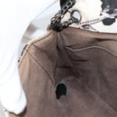 CHANEL Airline Shoulder Bag Canvas Beige Silver CC Auth 140904V-23