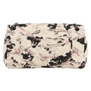 CHANEL Airline Shoulder Bag Canvas Beige Silver CC Auth 140904V-2