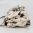 CHANEL Airline Shoulder Bag Canvas Beige Silver CC Auth 140904V-3