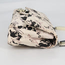 CHANEL Airline Shoulder Bag Canvas Beige Silver CC Auth 140904V-4