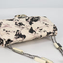 CHANEL Airline Shoulder Bag Canvas Beige Silver CC Auth 140904V-6