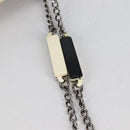 CHANEL Airline Shoulder Bag Canvas Beige Silver CC Auth 140904V-8