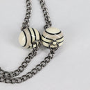 CHANEL Airline Shoulder Bag Canvas Beige Silver CC Auth 140904V-9