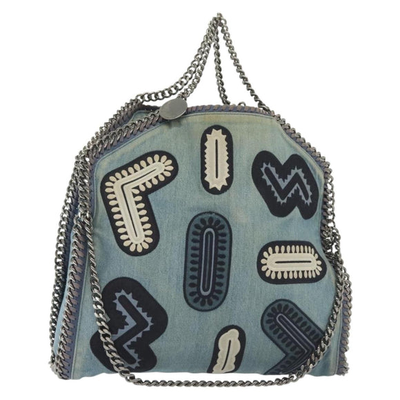 Stella MacCartney Chain Faravera Shoulder Bag Denim Light Blue Auth 140910