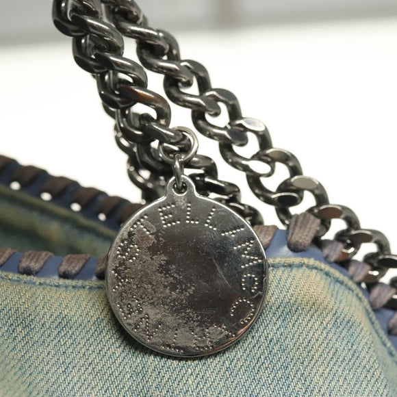 Stella MacCartney Chain Faravera Shoulder Bag Denim Light Blue Auth 140910