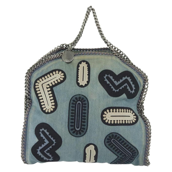 Stella MacCartney Chain Faravera Shoulder Bag Denim Light Blue Auth 140910