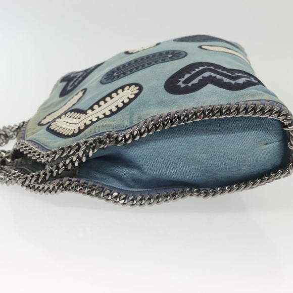Stella MacCartney Chain Faravera Shoulder Bag Denim Light Blue Auth 140910
